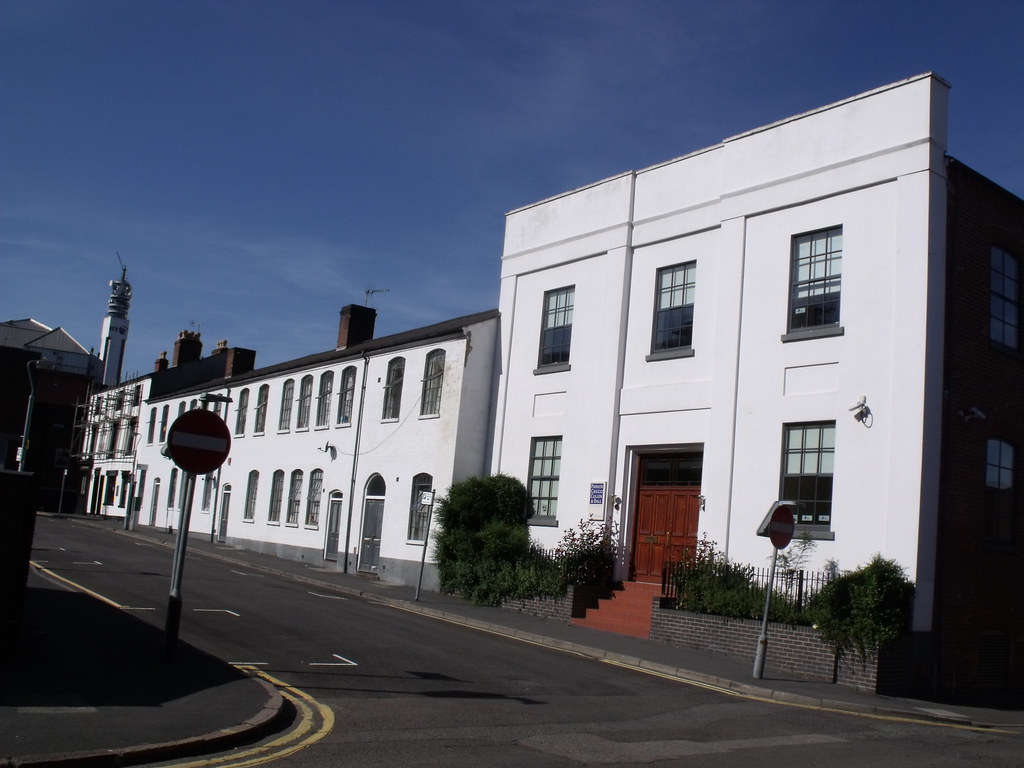 Freshly painted commercial building facade