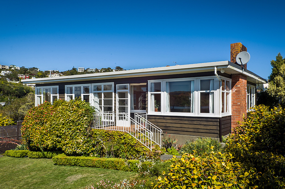 Freshly painted weatherboard home exterior